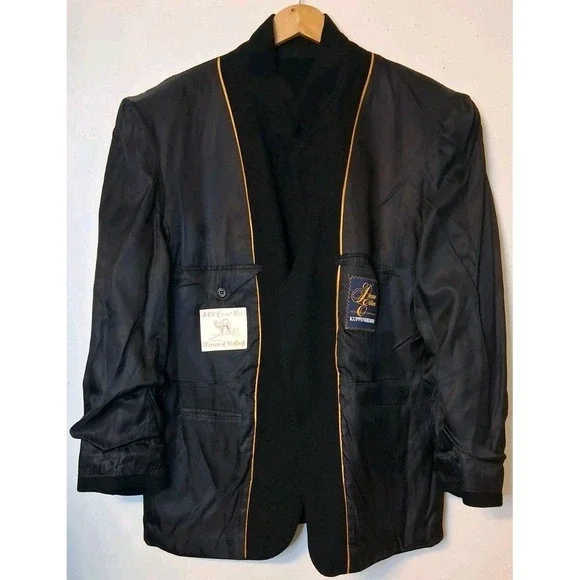 Vtg 100% Camel Hair Black Blazer 42R Sport Coat Made In USA - Picture 5 of 8